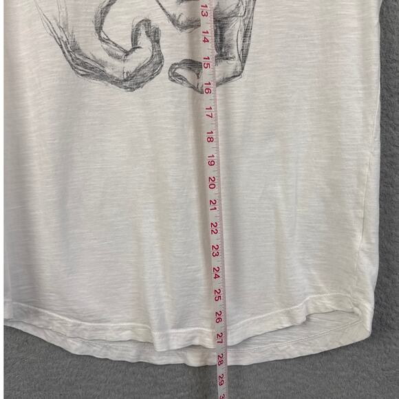 Buck Mason Womens Tee Shirt Hand made Hand Symbol Pencil Graphic Size L Relaxed - Picture 5 of 7